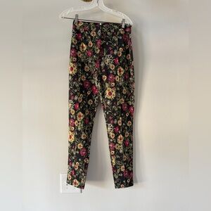 Free People Floral Knit Ponte Skinny Pants 6